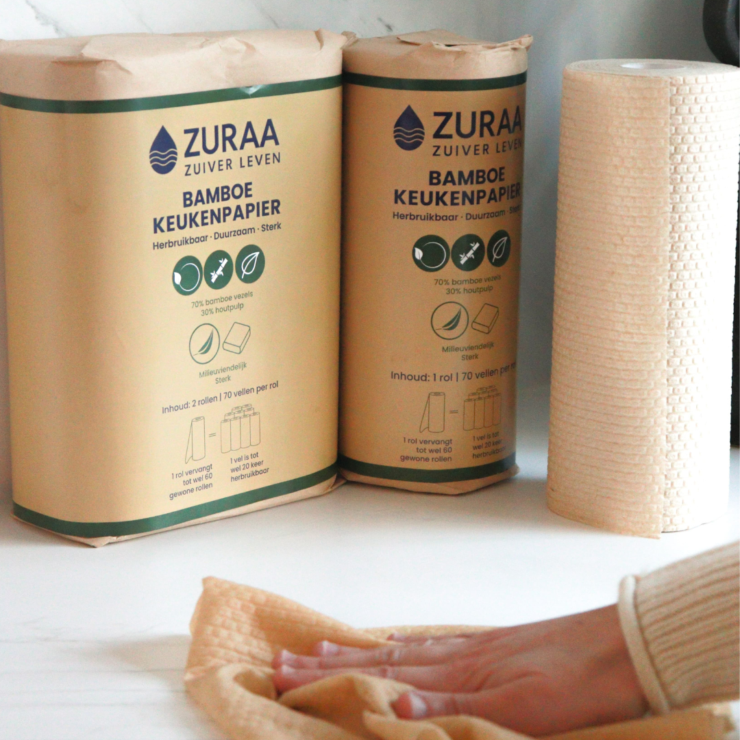 ZURAA Bamboe keukenpapier - Herbruikbare Keukenrol